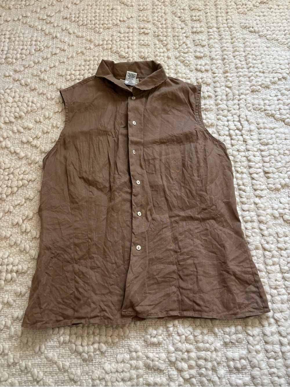 Banana Republic Brown Sleeveless Button-Down Shirt